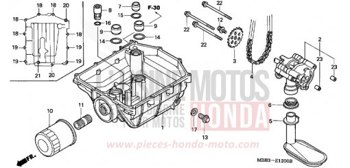 POMPE A HUILE VTR1000F2 de 2002